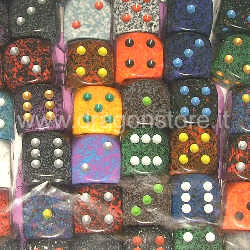 Assortimento 50 Dadi Speckled - D6 con Puntini