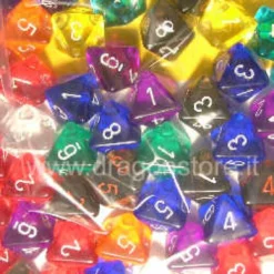 Assortimento 50 Dadi Trasparenti - D8