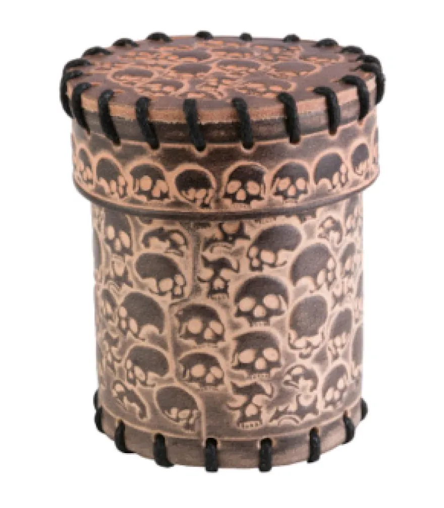 Bussolotto Lanciadadi - Dice Macabre - Pelle Beige