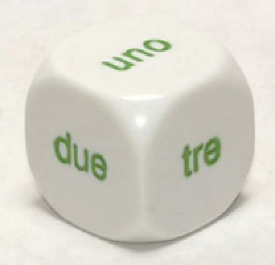 Dado d6 Big - Numeri in Lettere - Italiano