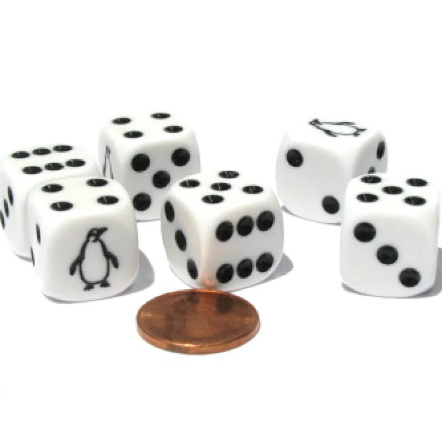 Dado d6 con Animale - Pinguino