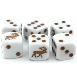 Dado d6 con Animale - Renna Marrone Chiaro