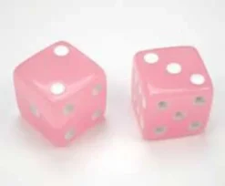Dado d6 Fluorescente 16mm - Rosa