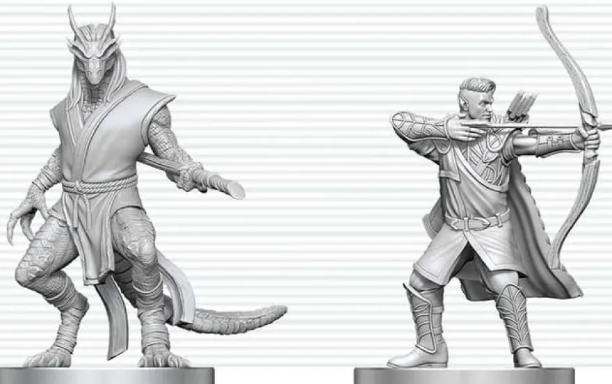 D&D Nolzur's Marvelous Miniatures - Elf Ranger & Dragonborn Monk