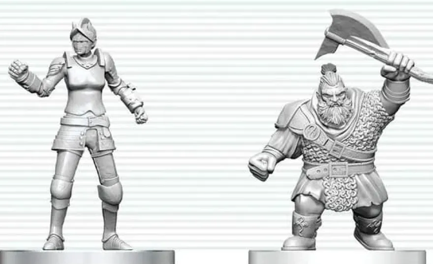 D&D Nolzur's Marvelous Miniatures - Cultist of Bane & Dwarf Zhentilar Soldier