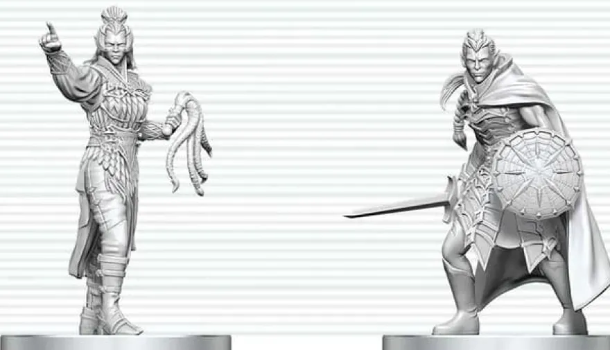 D&D Nolzur's Marvelous Miniatures - Drow Elite Warrior & Drow Priestess of Lolth