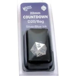 d20 Segnapunti in Metallo - Argento/Blu