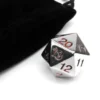 d20 Segnapunti in Metallo - Argento/Rosso