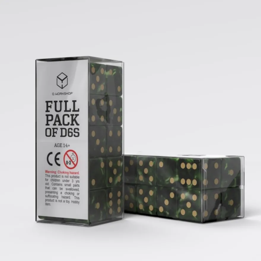 Full Pack Of D6: Verde Bottiglia/Oro (20)