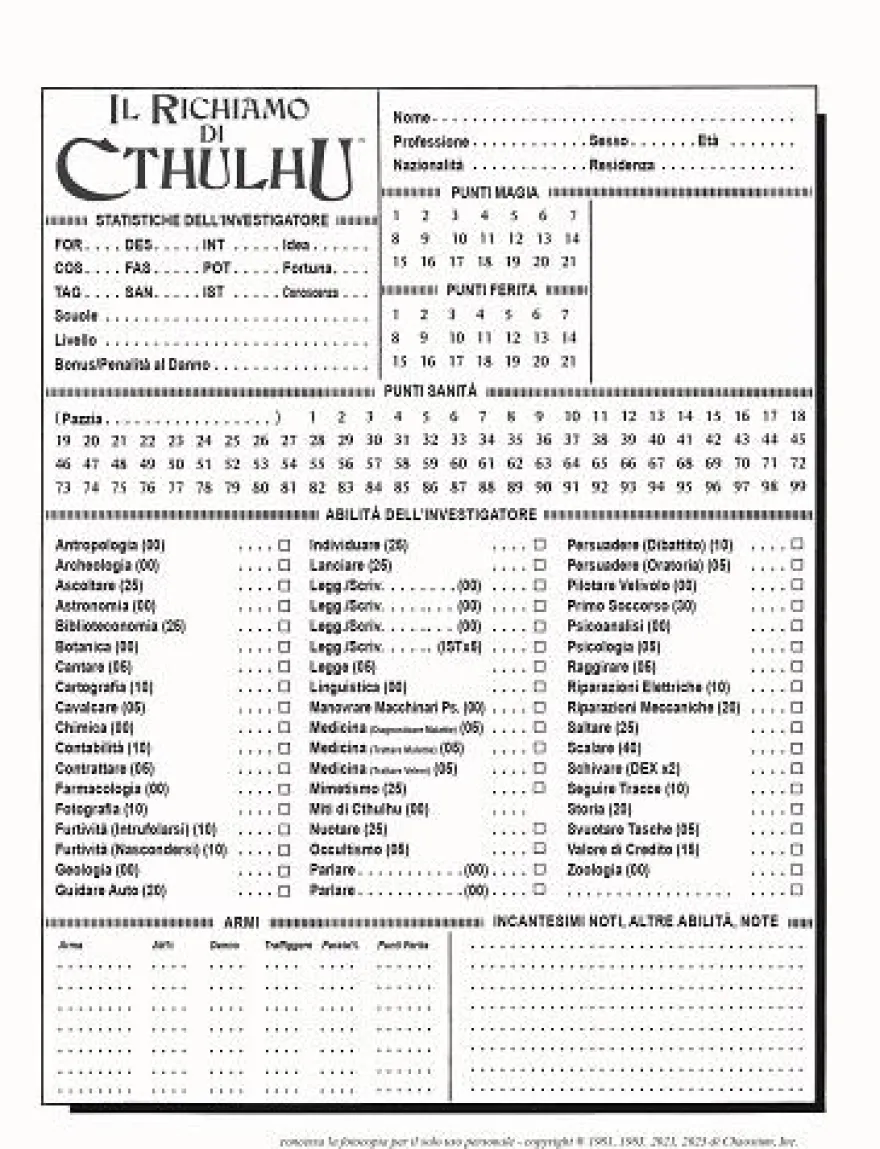 Il Richiamo di Cthulhu - Edizione Classica 40° Anniversario
