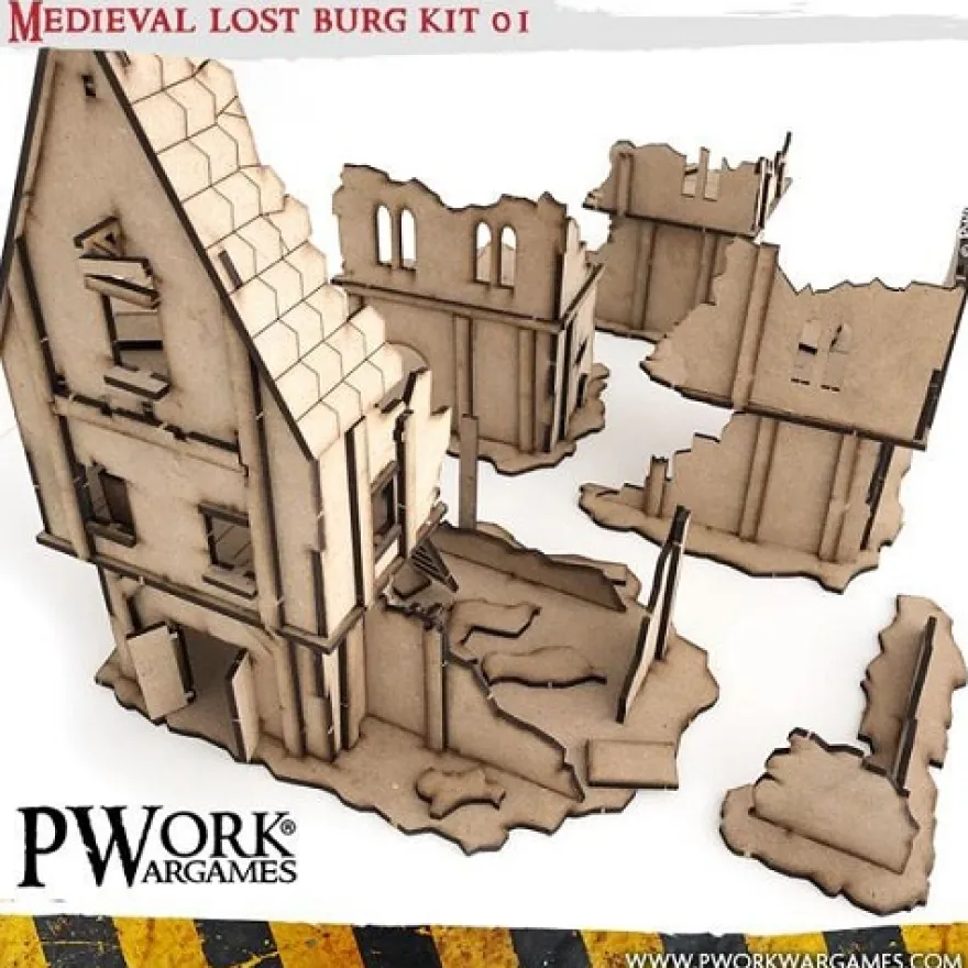 MDF Terrain Scenery - Medieval Lost Burg 01 (L)