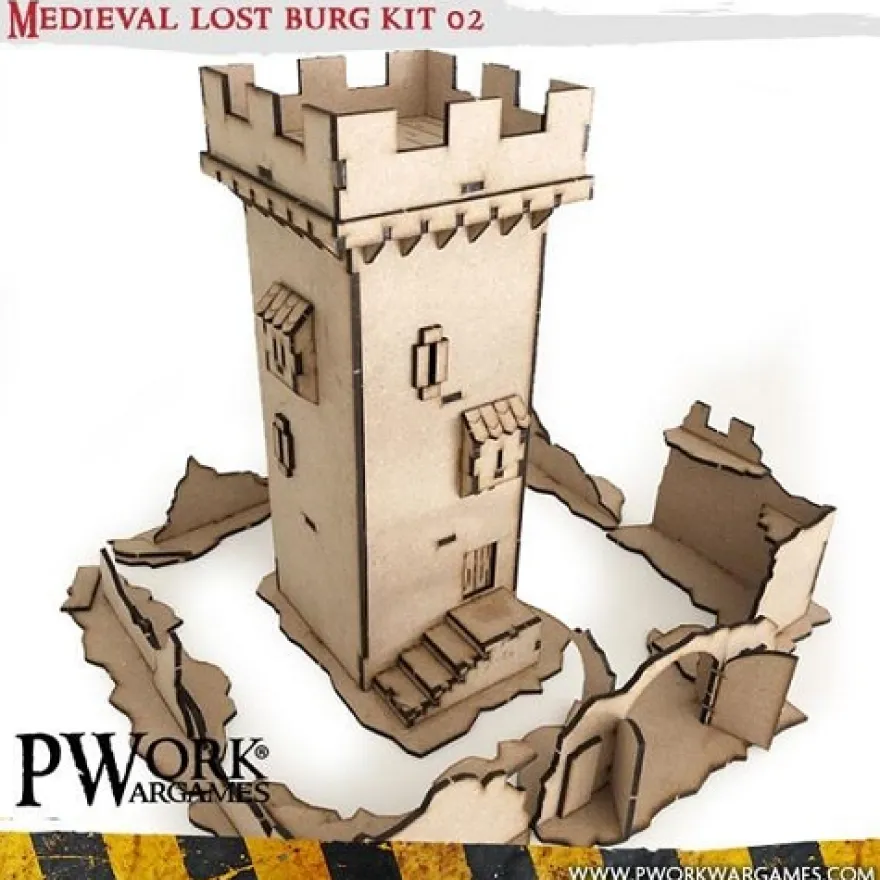 MDF Terrain Scenery - Medieval Lost Burg 02 (L)