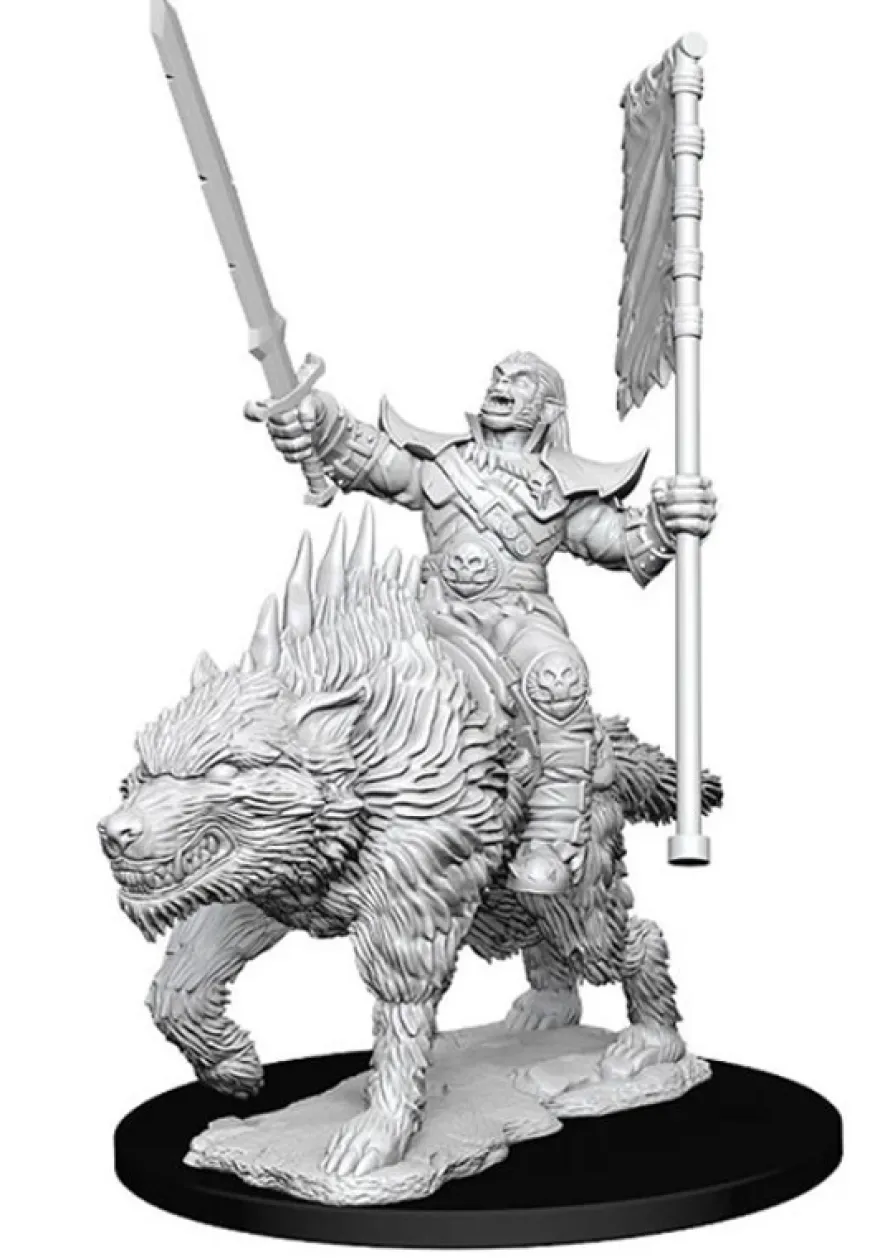Pathfinder Battles Deep Cuts - Orc on Dire Wolf