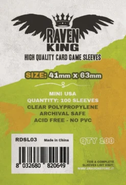 Raven King Sleeves - Bustine Protettive 41x63 mm (100) - Mini USA