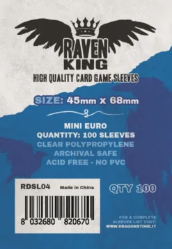 Raven King Sleeves - Bustine Protettive 45x68 mm (100) - Mini Euro