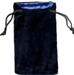 Sacchetto Velluto Nero - Seta Blu, Grande