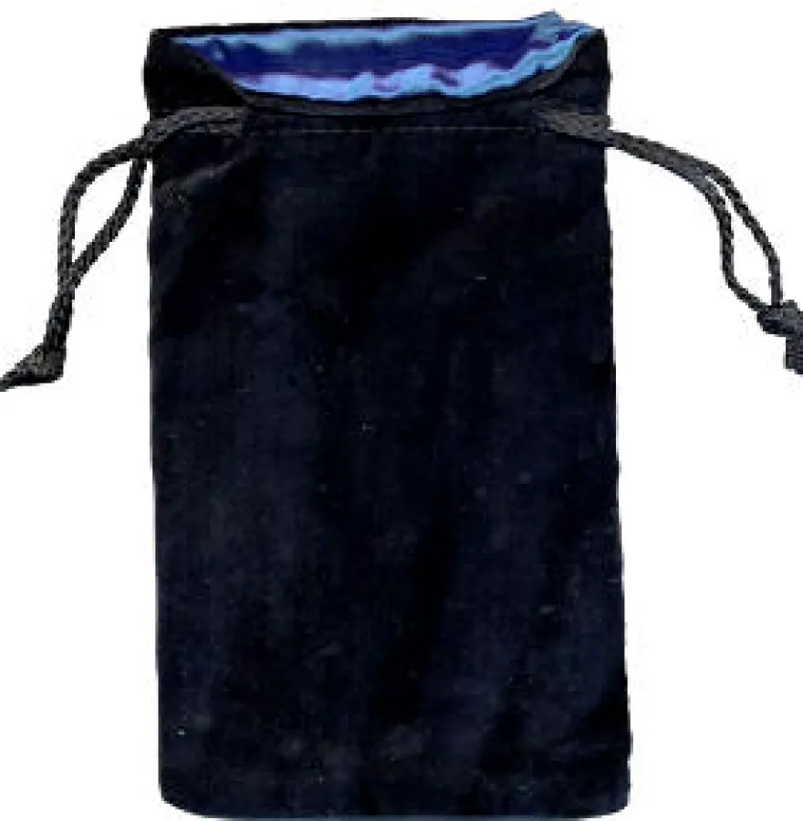 Sacchetto Velluto Nero - Seta Blu, Grande