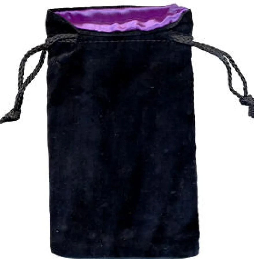 Sacchetto Velluto Nero - Seta Viola, Grande