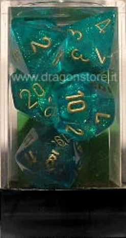 Set Dadi Borealis - Ciano/Oro