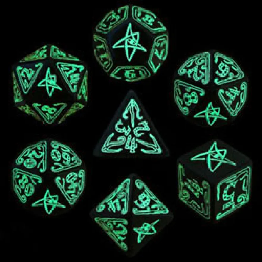 Set Dadi Cthulhu - Nero, Fluorescente