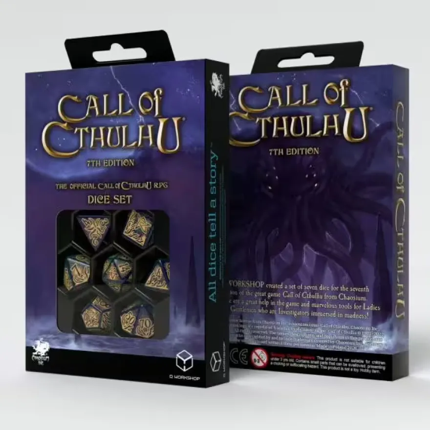 Set Dadi Cthulhu 7th Edition - Blu,Verde & Oro