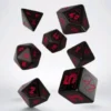 Set Dadi Cyberpunk Red RPG - Blood Over Chrome: Nero, Rosso (7 dadi)