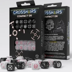 Set Dadi d6 Compact: Crosshairs Nero/Perla (20)