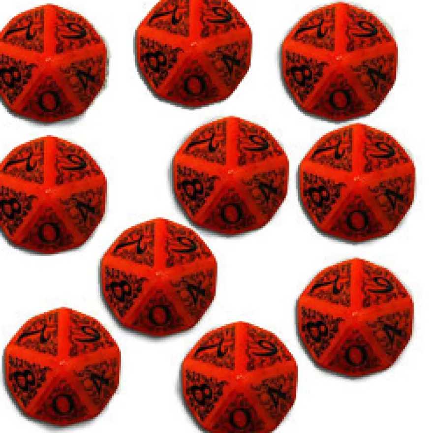 Set Dadi Elfici 10d10 - Rosso, Nero OP