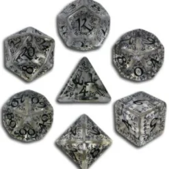 Set Dadi Elfici - Trasparente, Nero
