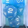 Set Dadi Frosted - Blu Caraibico/Bianco