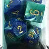 Set Dadi Gemini 7 - Blu-Ciano/Oro