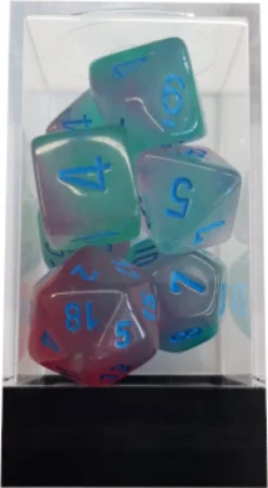 Set Dadi Gemini 8 - Gel Verde-Rosa/Blu