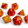 Set 7 Dadi Gemini Poliedrici Luminescenti - Rosso/Giallo