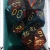 Set Dadi Gemini 7 - Rosso-Ciano/Oro