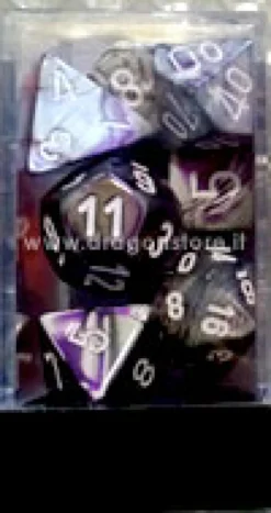Set Dadi Gemini 2 - Viola-Acciaio/Bianco