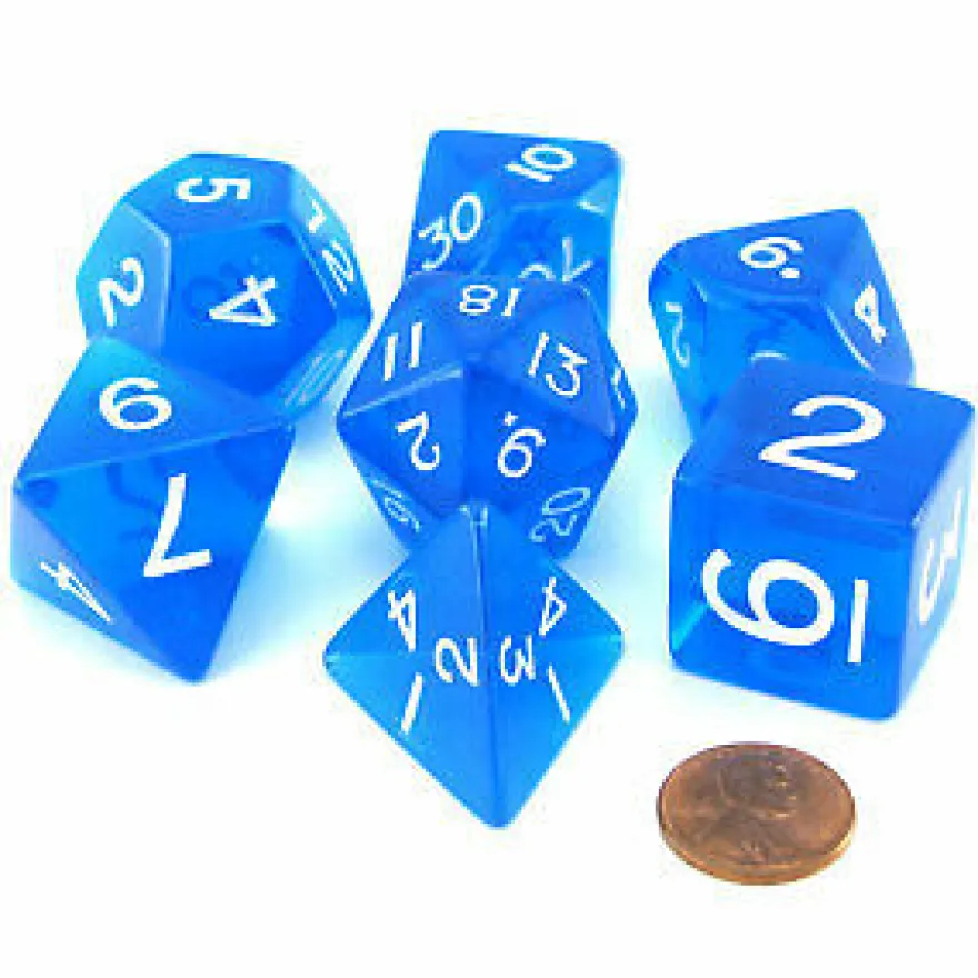 Set Dadi Jumbo in Tubo - Trasparente Blu