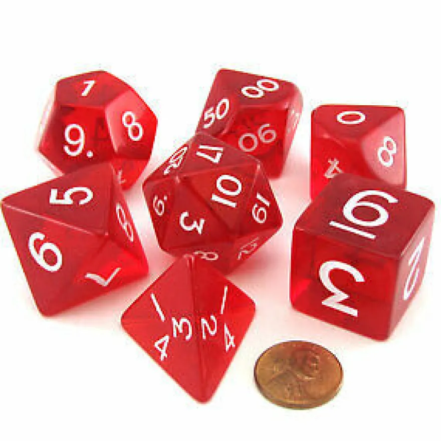 Set Dadi Jumbo in Tubo - Trasparente Rosso