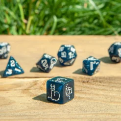 Set Dadi Lama Scintillante - Blu Scuro Glitterato, Bianco