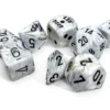 Set 7 Dadi Marble Poliedrici - Calcite/Nero