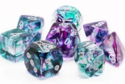 Set 7 Dadi Nebula Poliedrici - Fluorite/Bianco