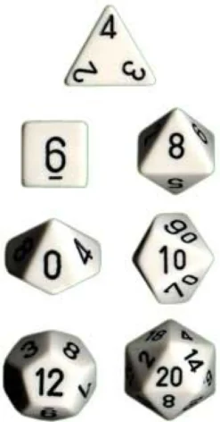 Set Dadi Opachi - Bianco/Nero