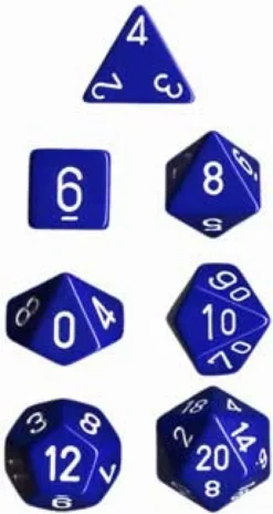 Set Dadi Opachi - Blu/Bianco