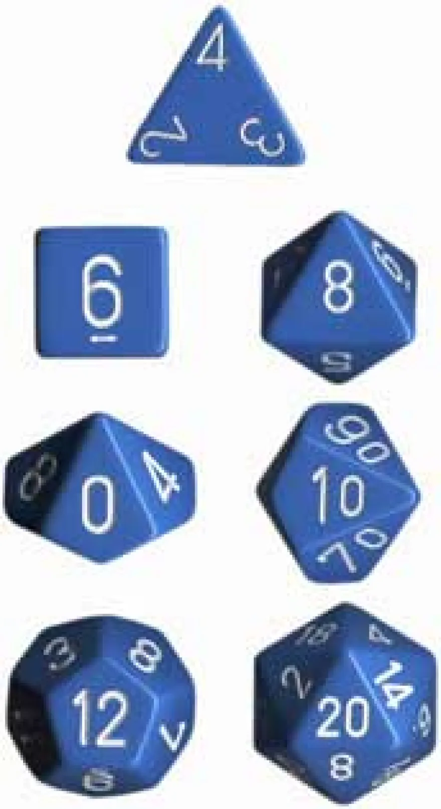 Set Dadi Opachi - Celeste/Bianco