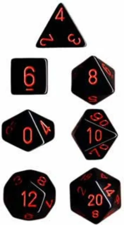 Set Dadi Opachi - Nero/Rosso