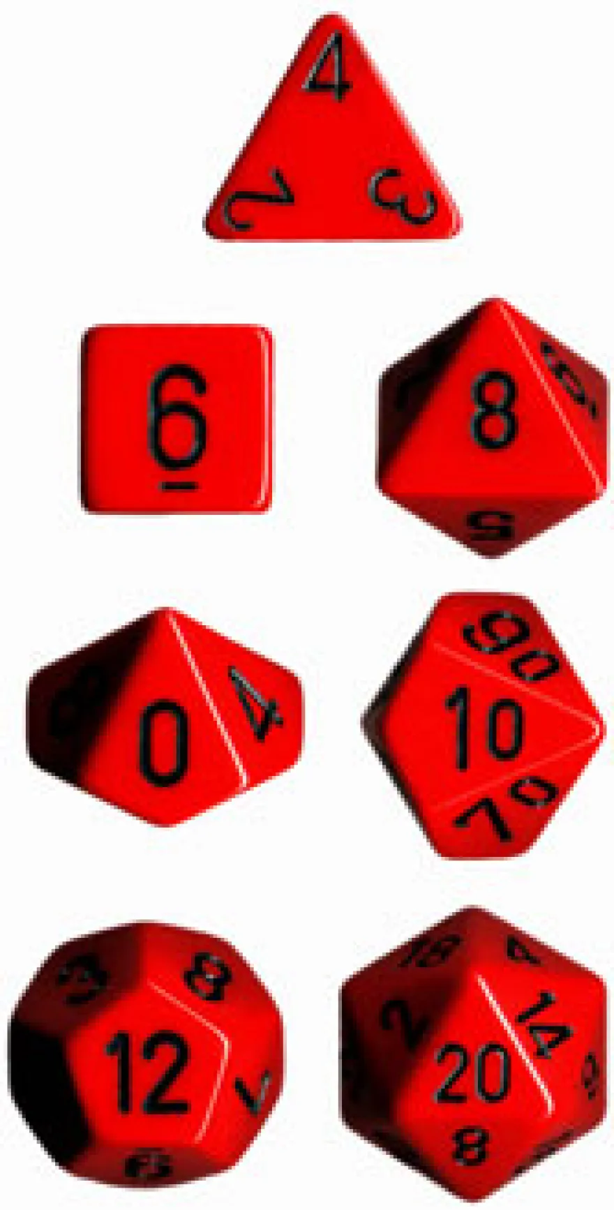 Set Dadi Opachi - Rosso/Nero