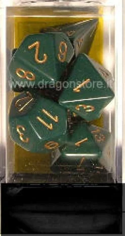 Set Dadi Opachi - Verde Sporco/Oro