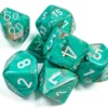 Set Dadi Poliedrici: Marble - Verderame/Bianco