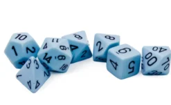Set Dadi Poliedrici Opachi - Azzurro Pastello/Nero