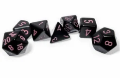 Set Dadi Poliedrici Opachi - Nero/Rosa