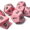 Set Dadi Poliedrici Opachi - Rosa Pastello/Nero